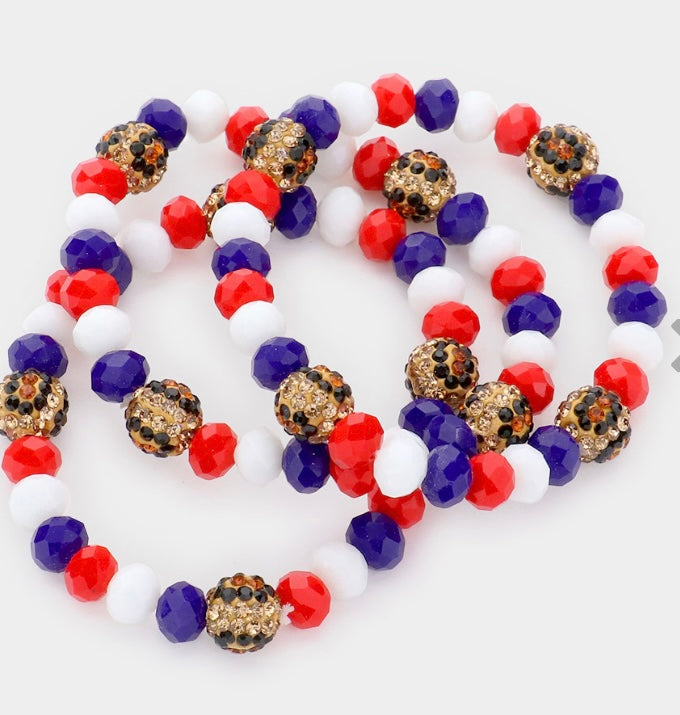 Stretchy Leopard Rhinestone Bracelet Set (3 pieces)