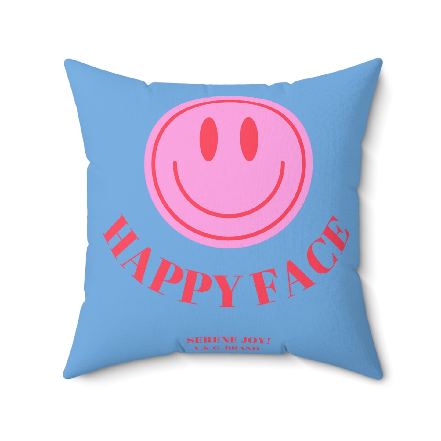 "Happy Face" Spun Polyester Square Pillow
