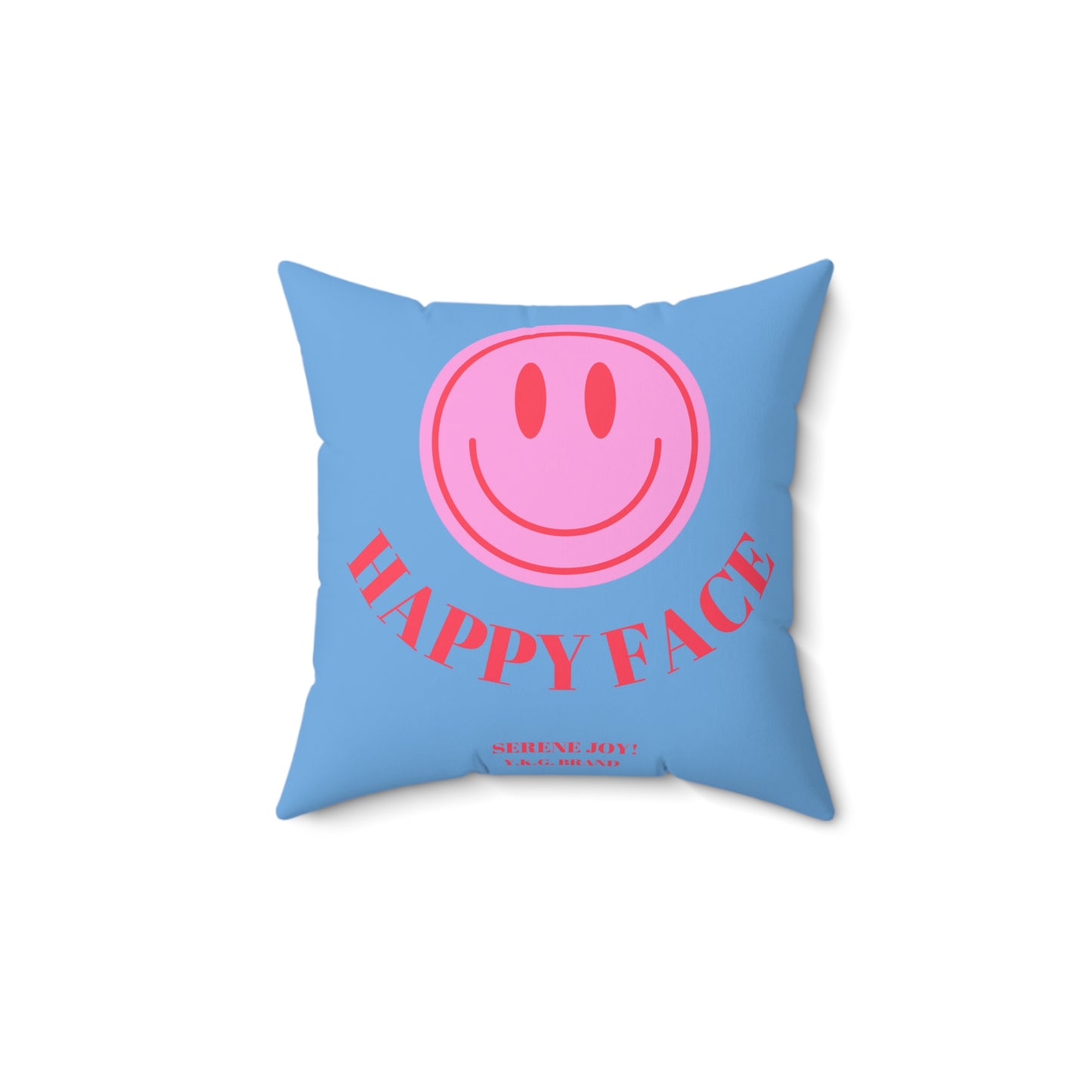 "Happy Face" Spun Polyester Square Pillow