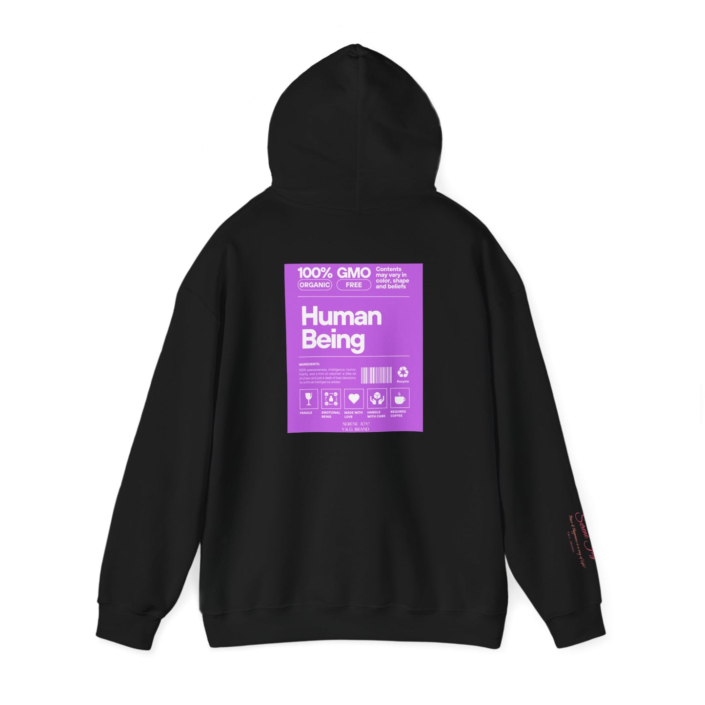 Serene joy-Human Tag-Hooded Sweatshirt