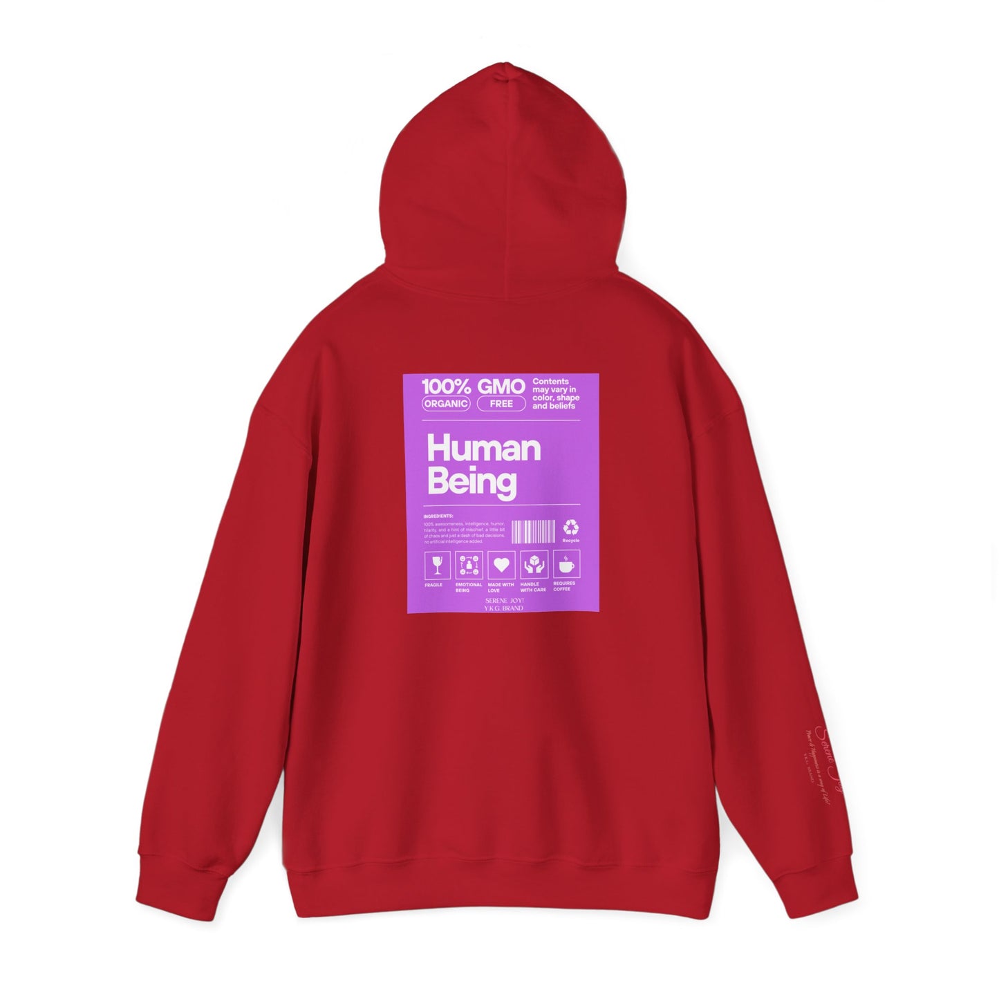 Serene joy-Human Tag-Hooded Sweatshirt