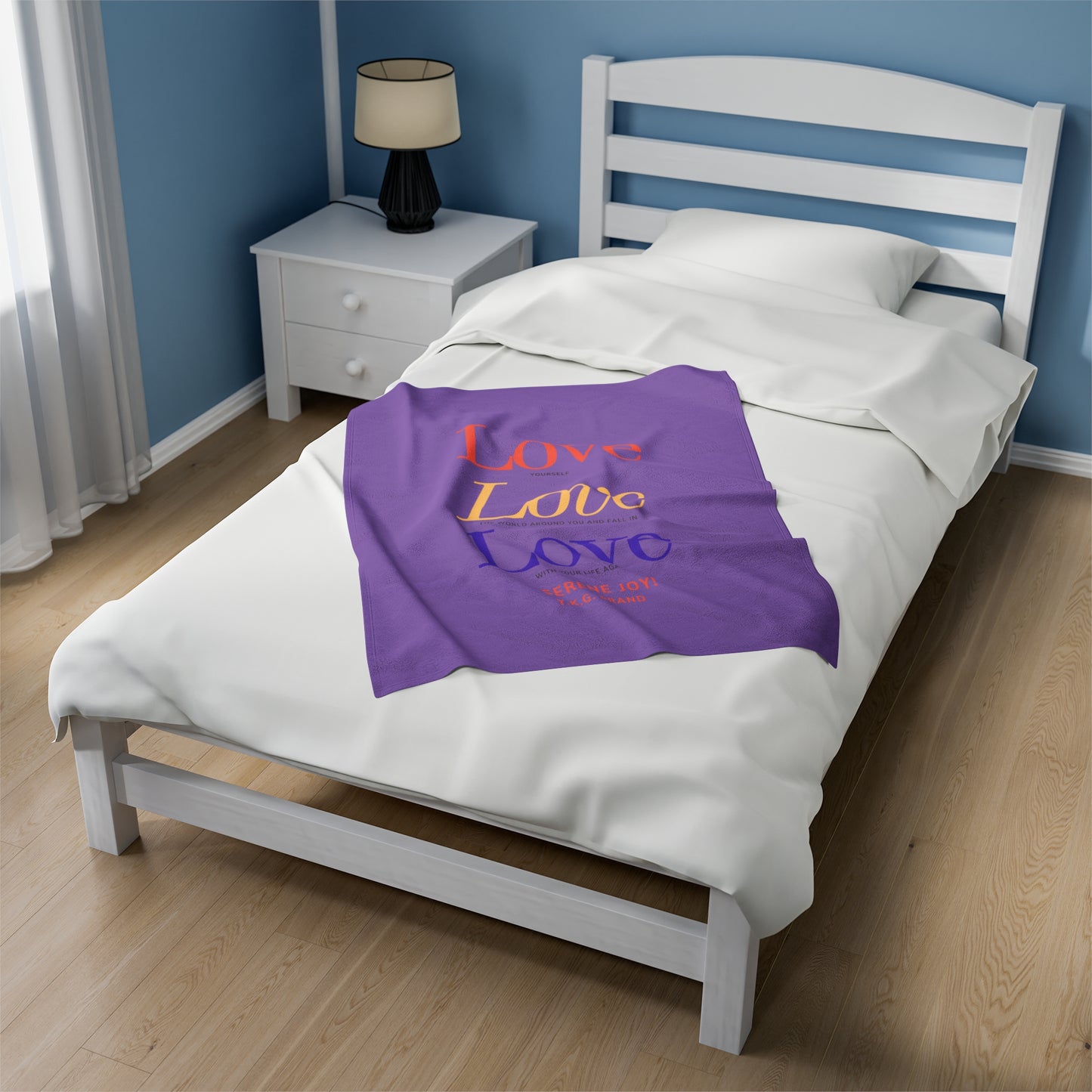 "Love Yourself" Velveteen Plush Blanket