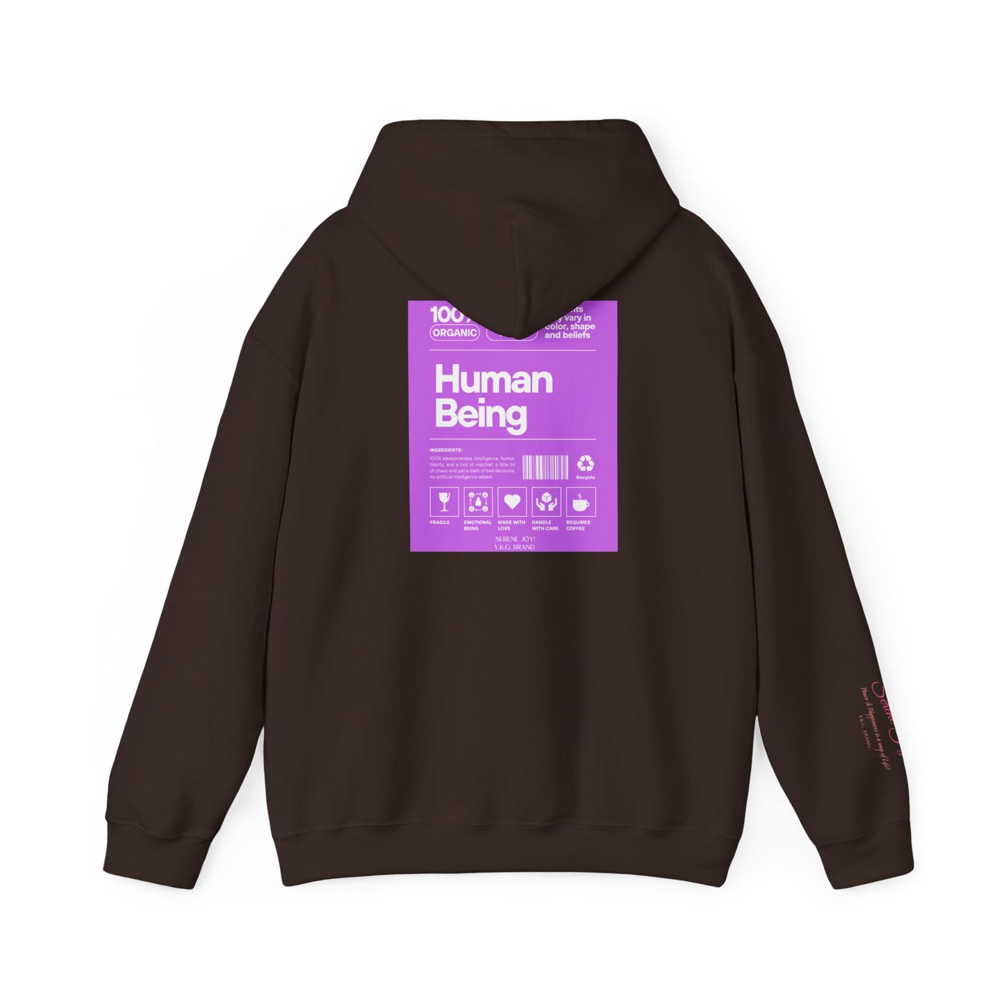 Serene joy-Human Tag-Hooded Sweatshirt