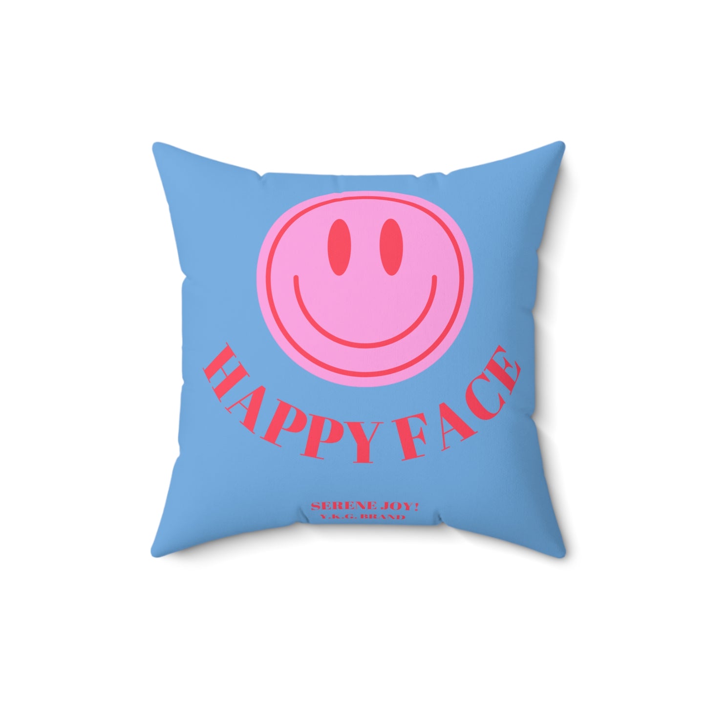 "Happy Face" Spun Polyester Square Pillow