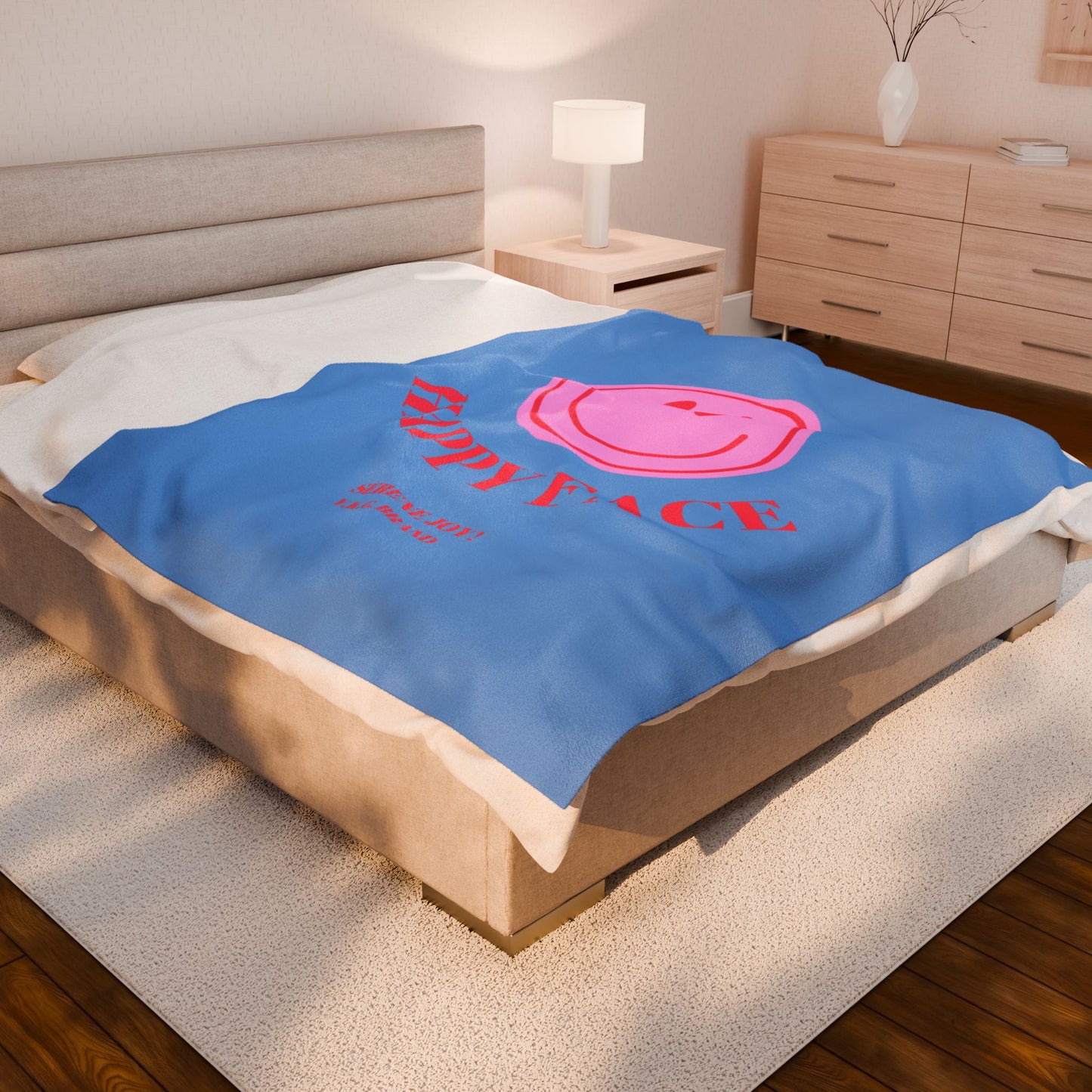 "Happy Face" Velveteen Plush Blanket