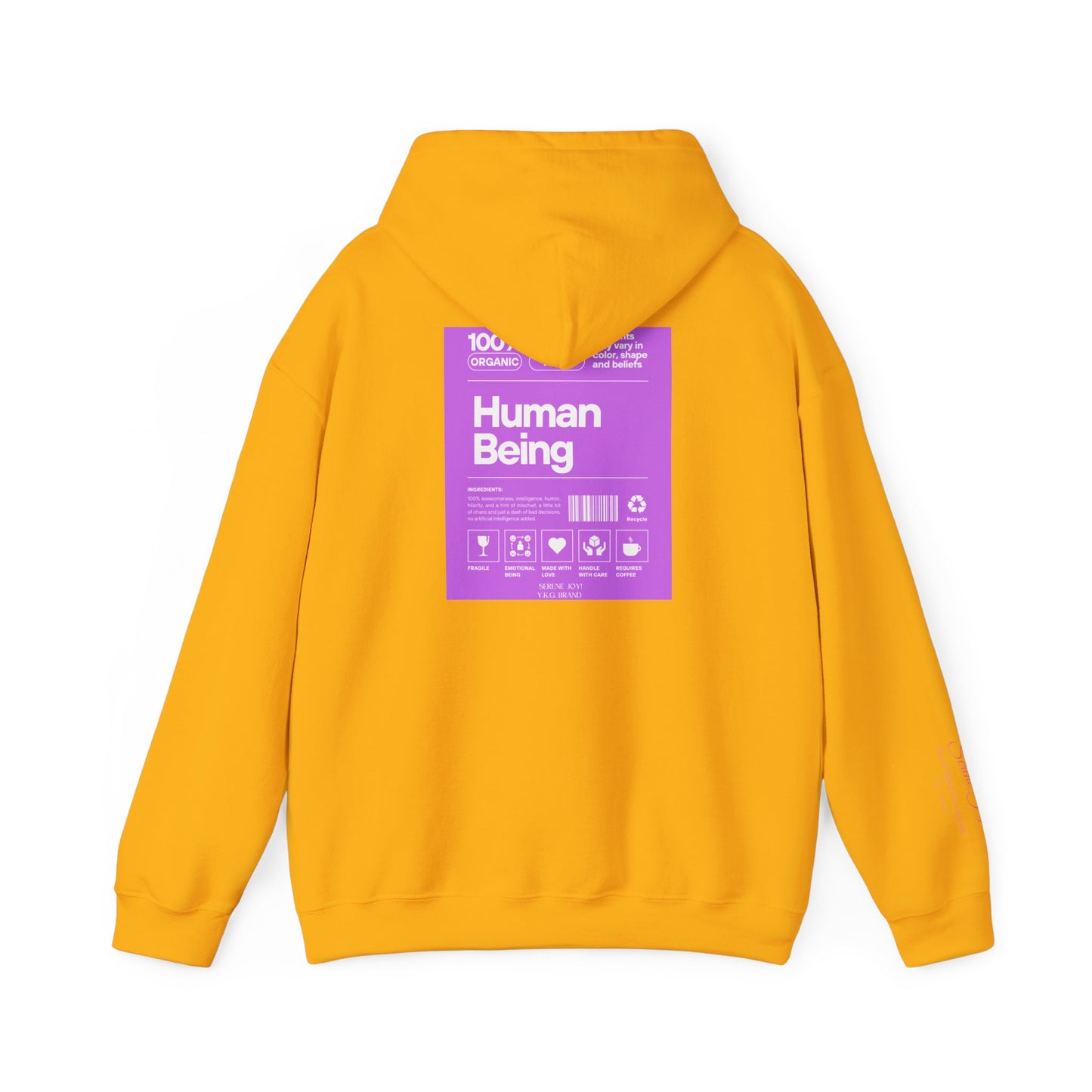 Serene joy-Human Tag-Hooded Sweatshirt