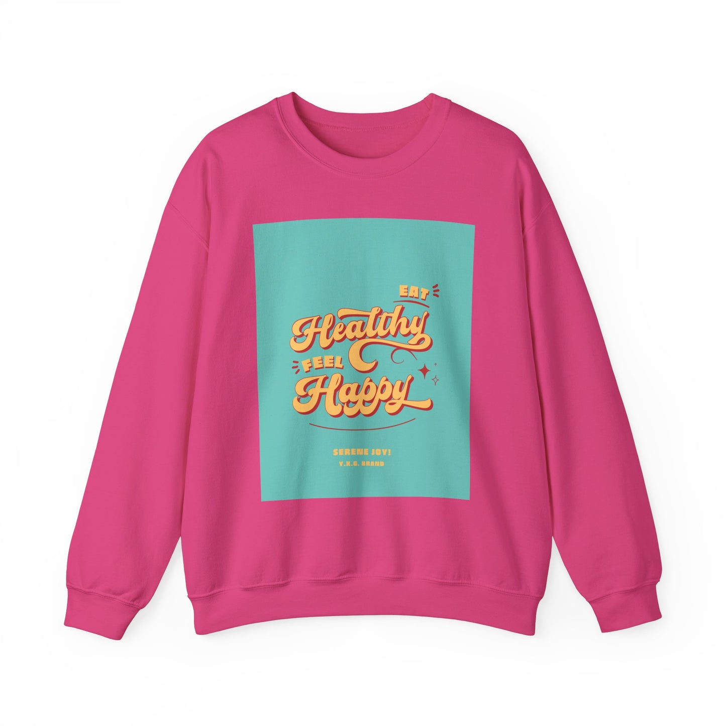 "Eat Healthy, Feel Happy" Unisex Heavy Blend™ Crewneck Sweatshirt