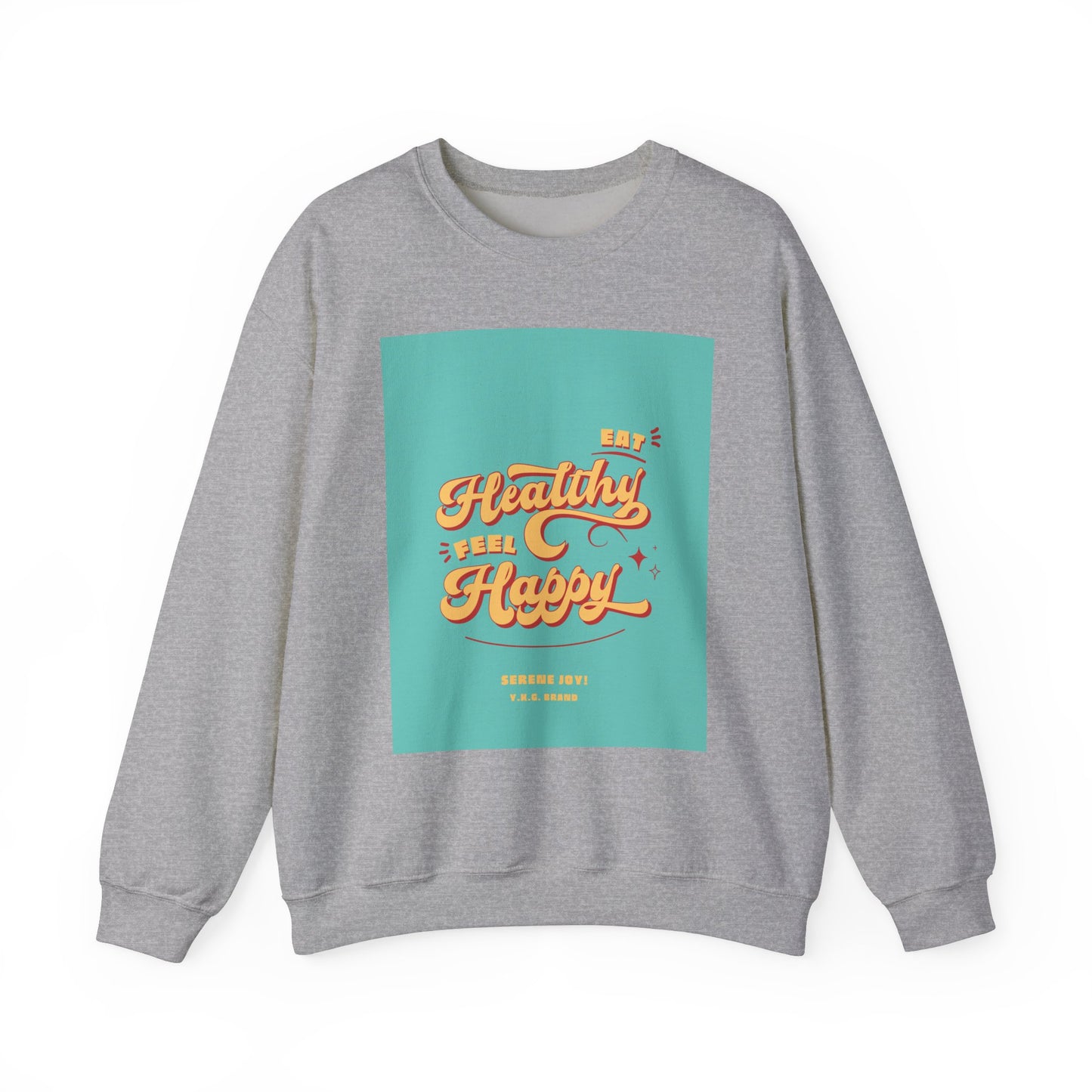 "Eat Healthy, Feel Happy" Unisex Heavy Blend™ Crewneck Sweatshirt