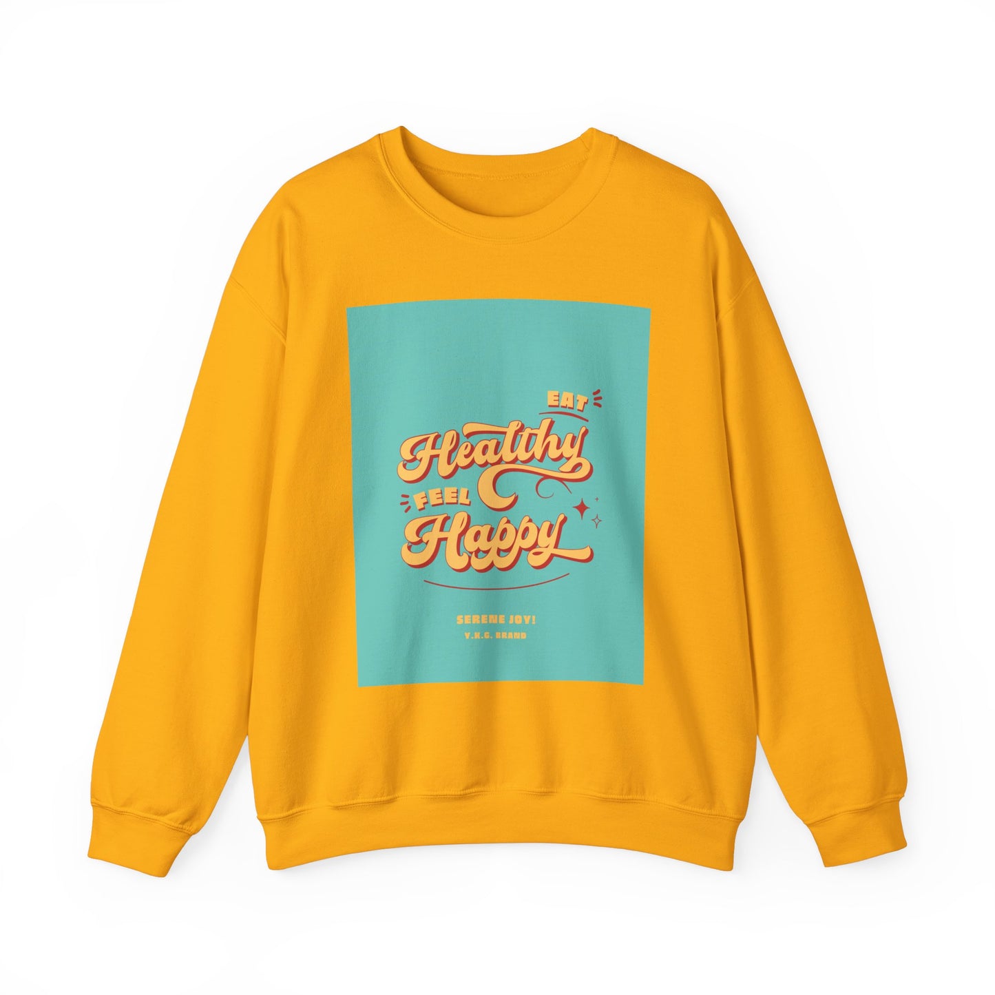 "Eat Healthy, Feel Happy" Unisex Heavy Blend™ Crewneck Sweatshirt