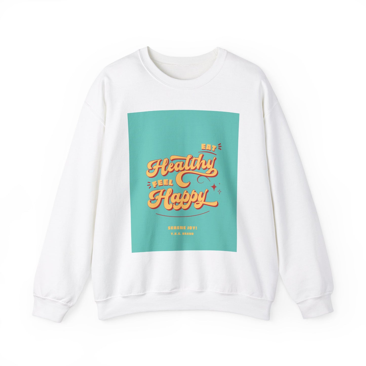 "Eat Healthy, Feel Happy" Unisex Heavy Blend™ Crewneck Sweatshirt