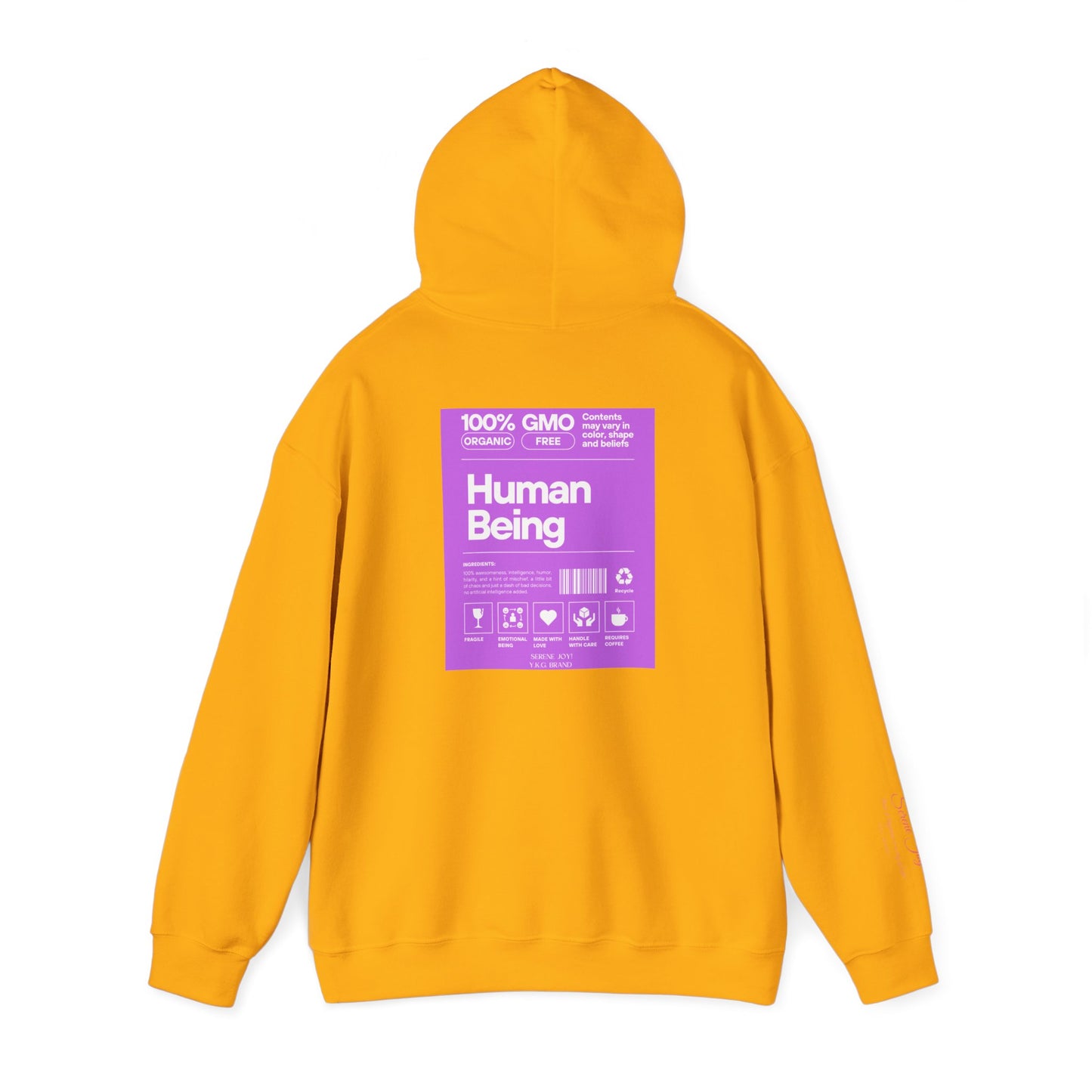 Serene joy-Human Tag-Hooded Sweatshirt