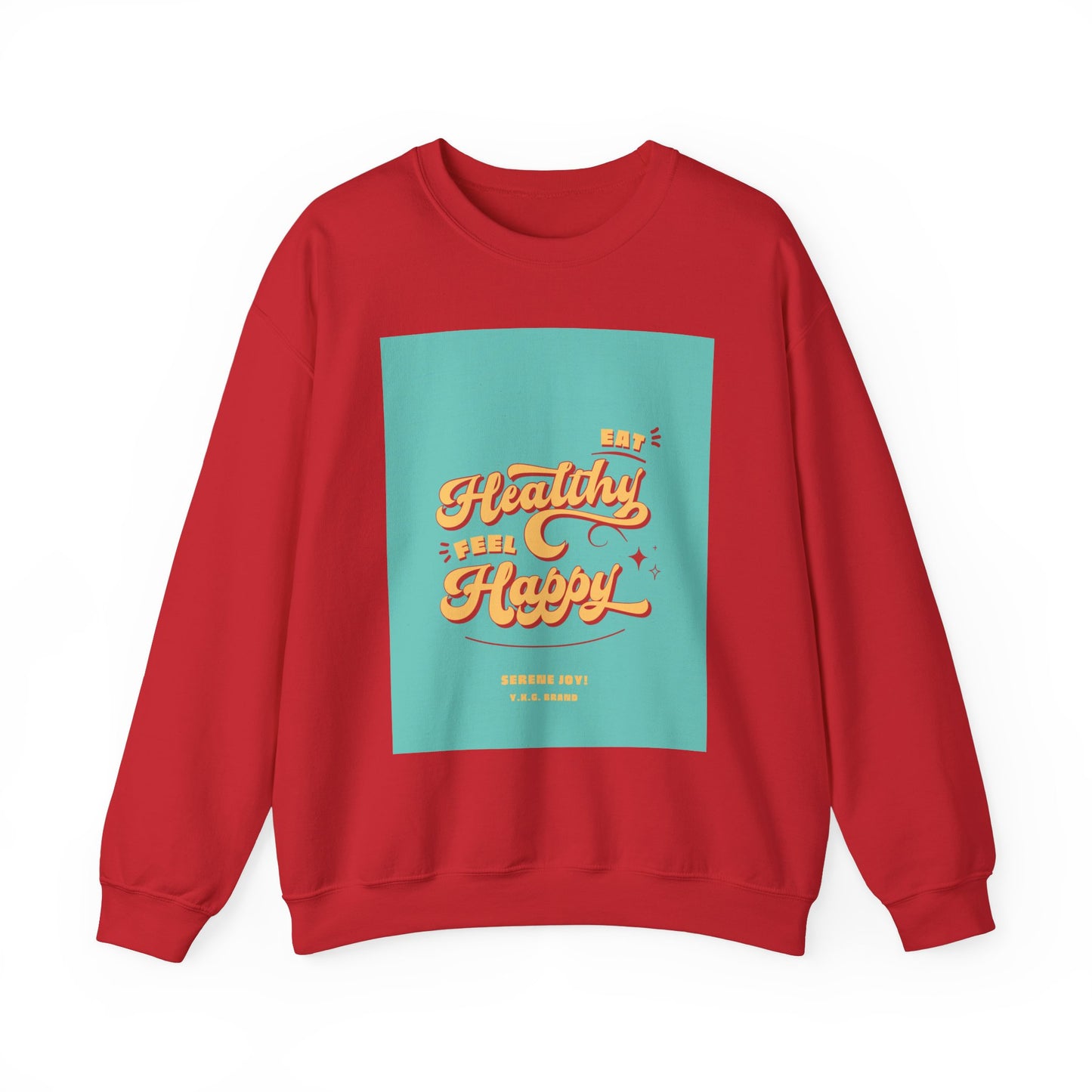 "Eat Healthy, Feel Happy" Unisex Heavy Blend™ Crewneck Sweatshirt