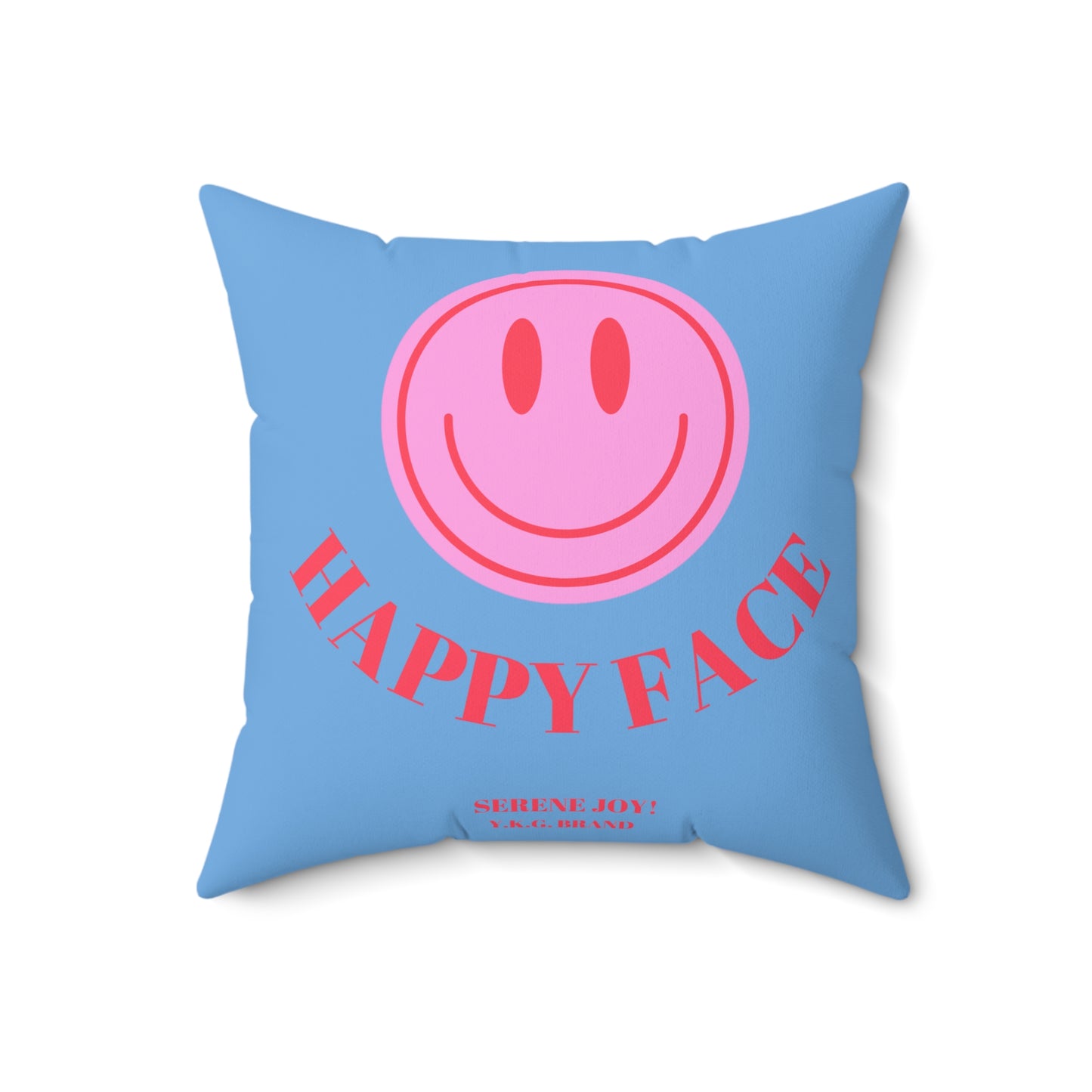 "Happy Face" Spun Polyester Square Pillow