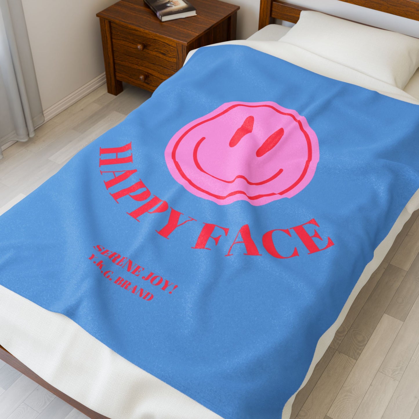 "Happy Face" Velveteen Plush Blanket