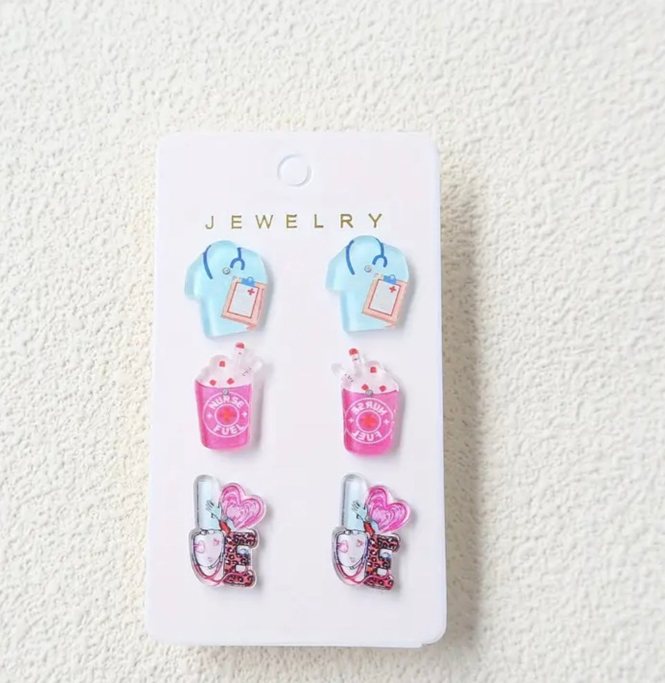 Healthcare Studs Earrings (3 sets)