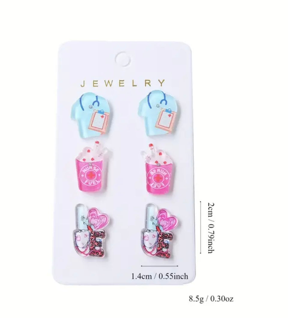 Healthcare Studs Earrings (3 sets)