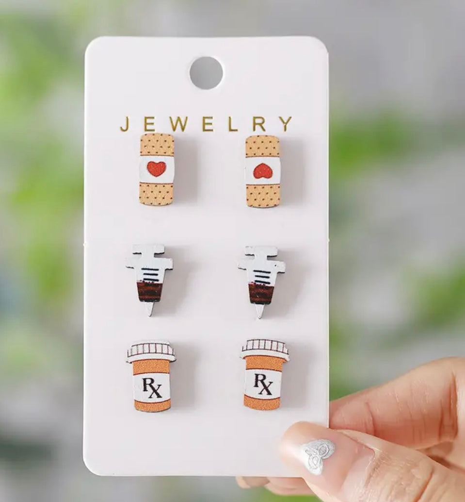 Healthcare Stud Earrings (3 sets)