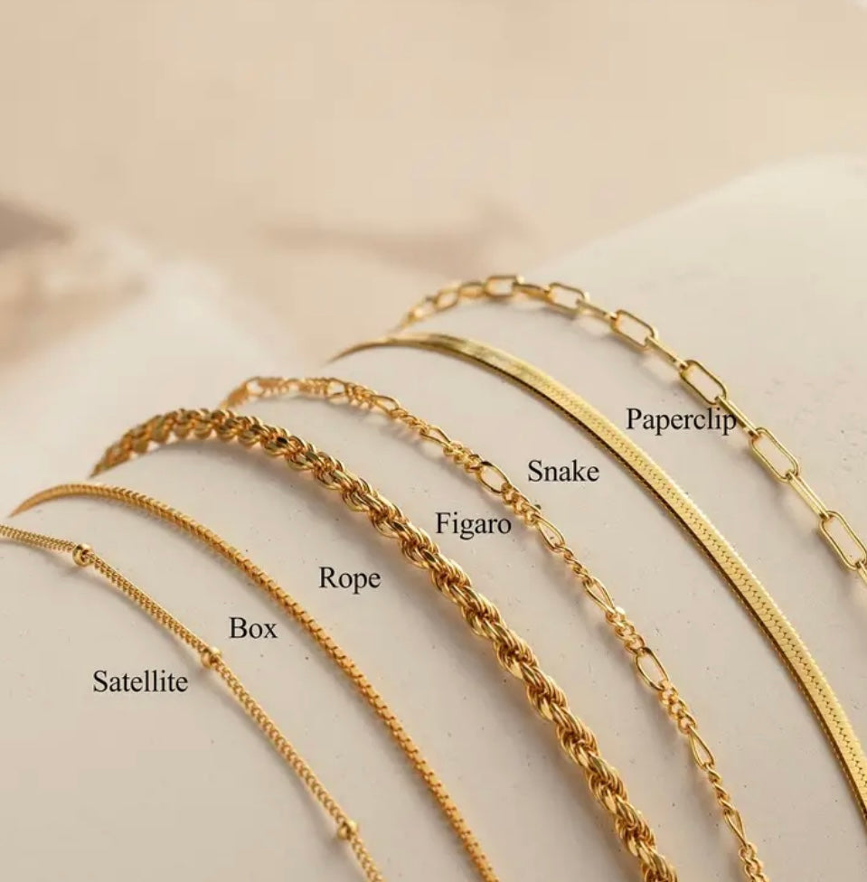 Gold Platted Chain Bracelet Set (6 pieces)