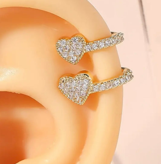 Rhinestone Gold Platted Ear Clip