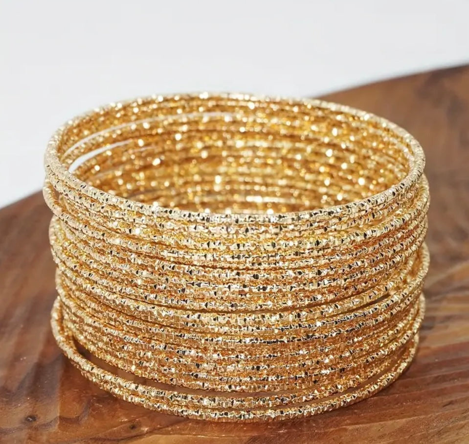 Gold Bangle Bracelet set