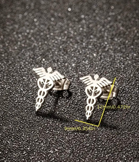 Healthcare Stud Earrings (Silver)