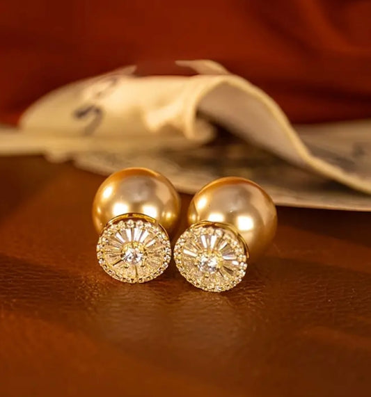 Pearl Back Stud Earrings