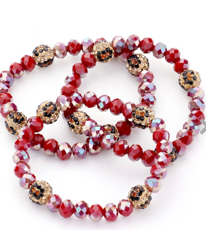 Stretchy Leopard Rhinestone Bracelet Set (3 pieces)