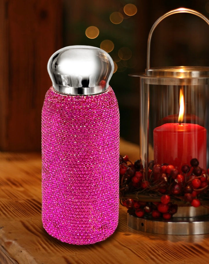 Bling Studded 8oz Stainless Insulated  Steel Water Bottles